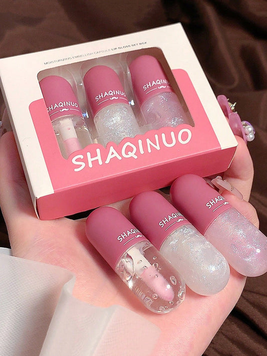 3psc Water Luminous Lip Gloss Set