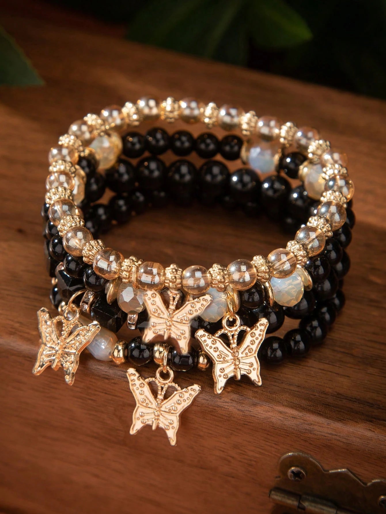 4pcs/Set Bohemian Multi-Layer Beaded Butterfly