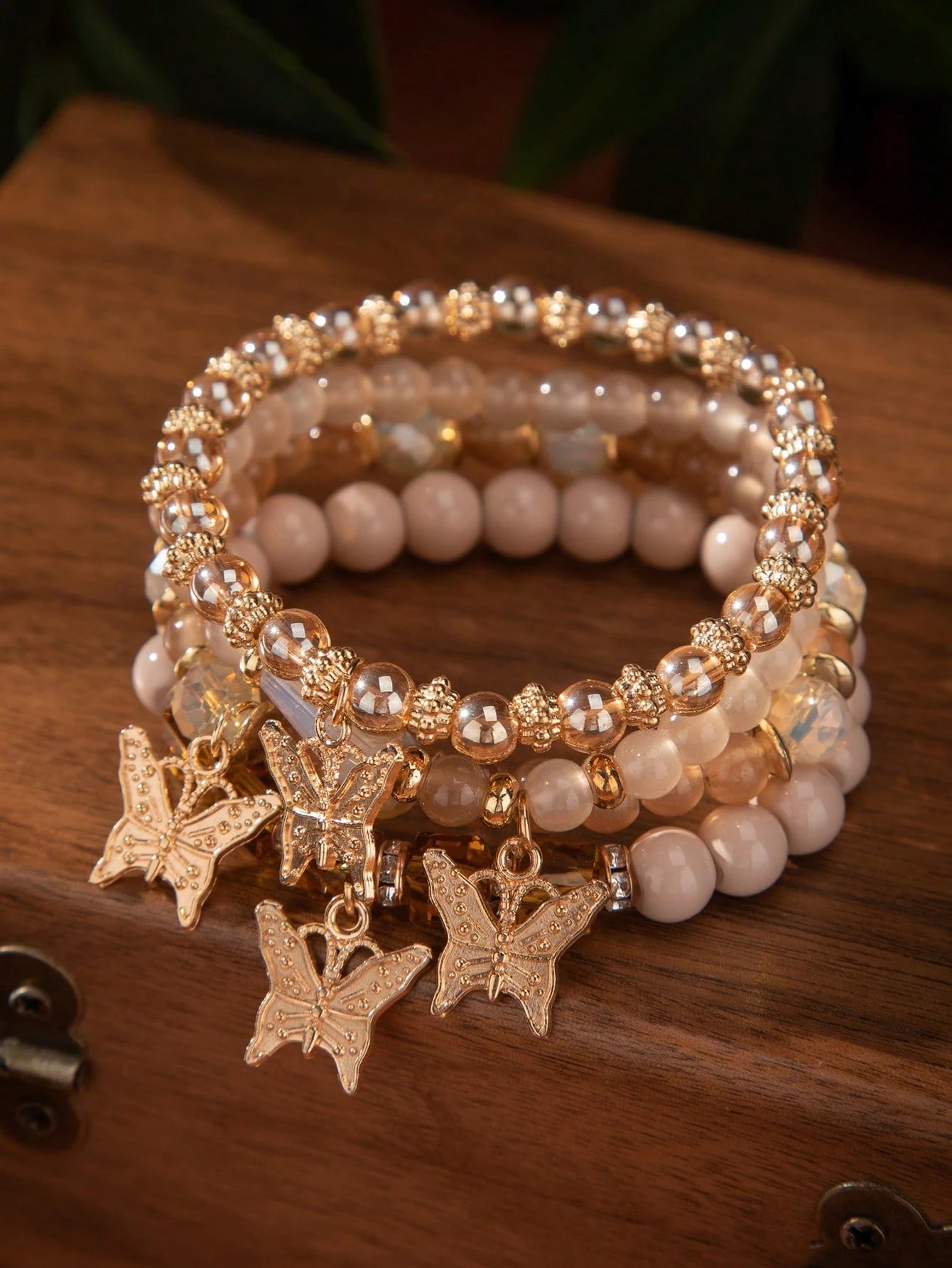 4pcs/Set Bohemian Multi-Layer Beaded Butterfly