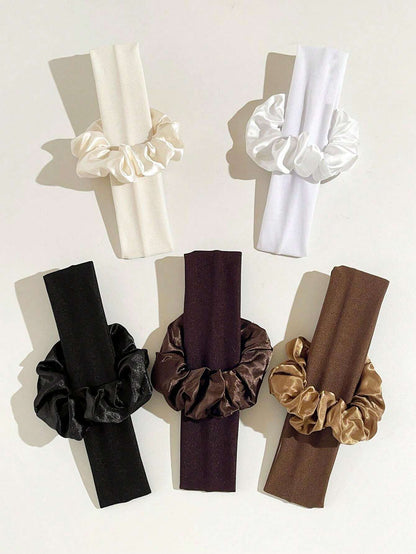 10pcs Hair Ties + Sports Headbands Combination Set