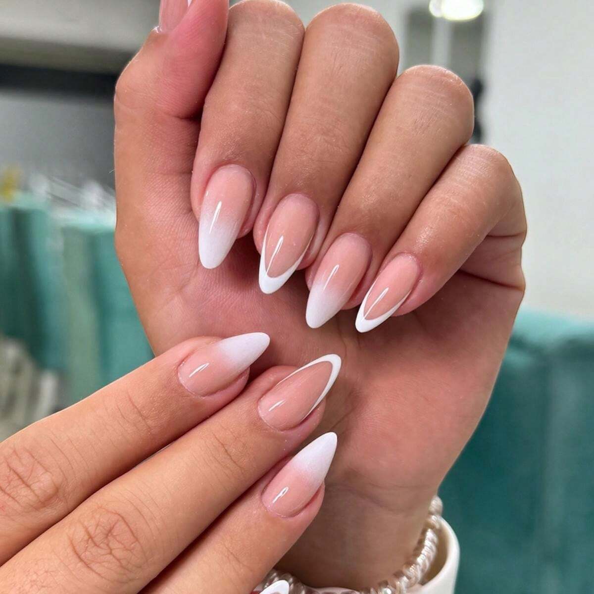 24pcs Press On Nails Long Almond Acrylic Nails